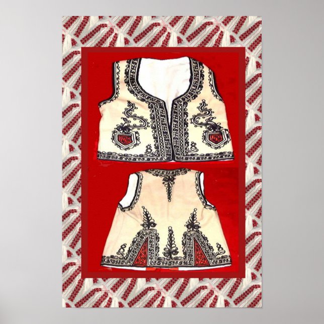 Romanian craft, embroidered waistcoat poster (Front)