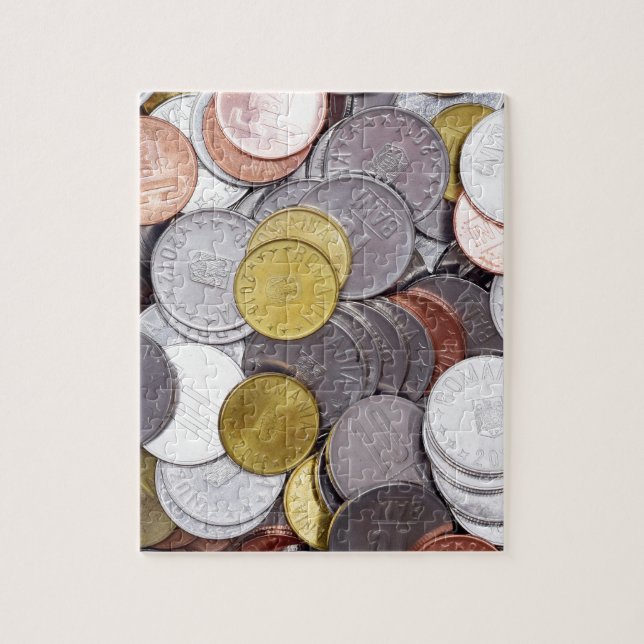 Romanian currency coins jigsaw puzzle (Vertical)