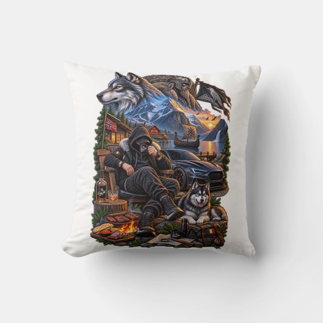 romanian design throw pillow (Front)