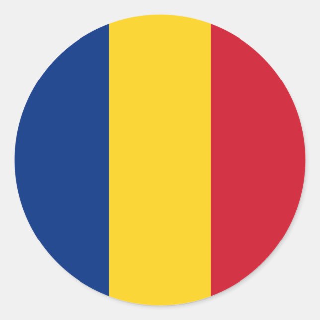 Romanian Flag, Flag of Romania Classic Round Sticker (Front)