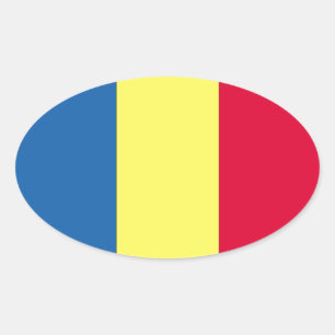 Romanian Flag Oval Sticker