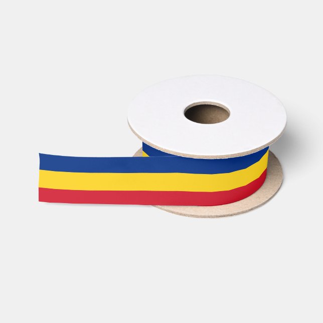 Romanian Flag & Romania party, sports / tricolor Satin Ribbon (Spool)
