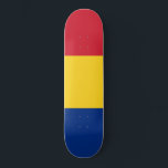 Romanian Flag (Romania) Skateboard<br><div class="desc">This design features the national flag of Romania, which is a country located at the crossroads of Central, Eastern and Southeastern Europe. It has land borders with Bulgaria to the south, Ukraine to the north, Hungary to the west, Serbia to the southwest and Moldova to the east, including has its...</div>