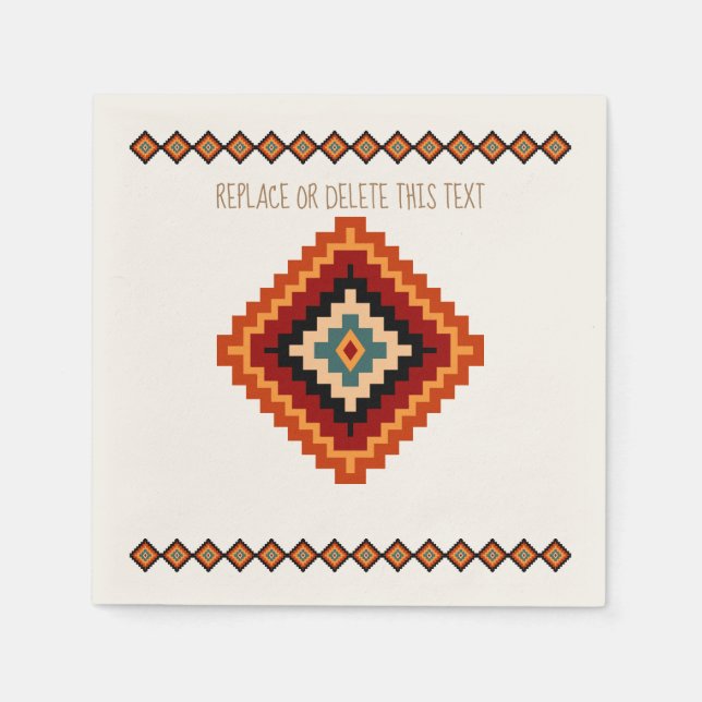 Romanian Folk Art - Ethnic Motifs Napkin (Front)