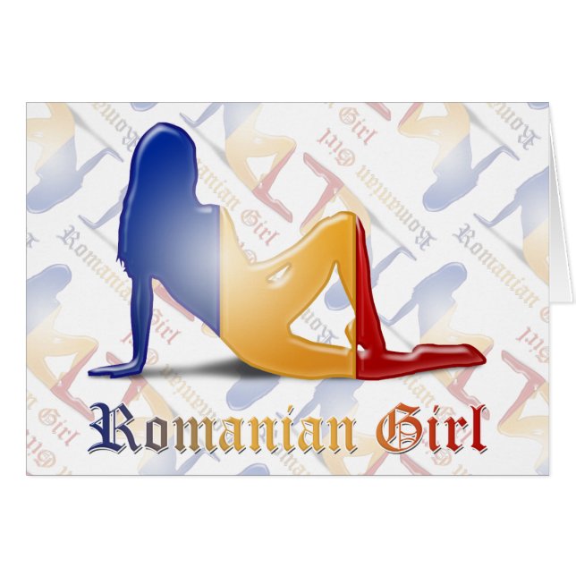 Romanian Girl Silhouette Flag (Front Horizontal)