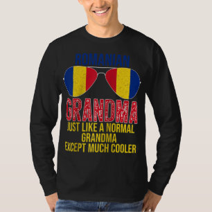 Romanian Grandma Romania Flag Sunglasses Mother's  T-Shirt