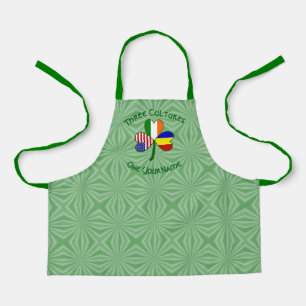 Romanian Irish American Flags Shamrock Personalize Apron