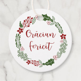 Romanian Merry Christmas, Crăciun fericit, Custom Favour Tags