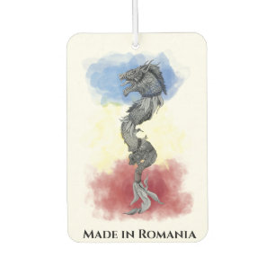 Romanian national flag and ancient Dacian Wolf Air Freshener