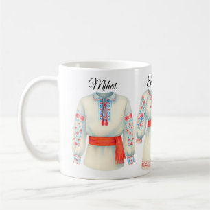 Romanian Roots Folk Costume Traditional Attire Coffee Mug
