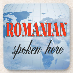 Romanian spoken here cloudy earth coaster