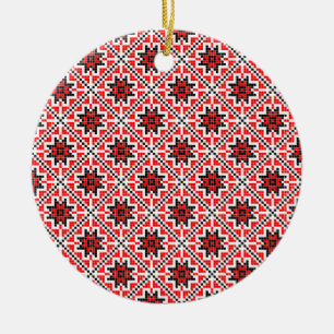 romanian traditional ethnic costume motif seamless ceramic ornament