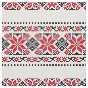 Romanian Traditional Motif "The Stars" Fabric