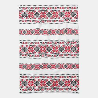 Romanian Traditional Motif "The Stars" Kitchen Towel