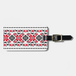 Romanian Traditional Motif "The Stars" Luggage Tag