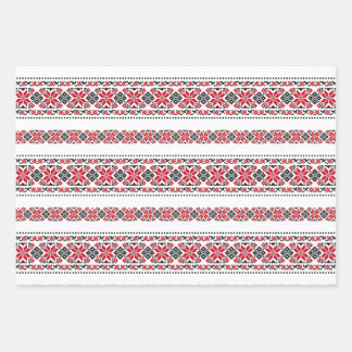 Romanian Traditional Motif "The Stars" Wrapping Paper Sheet