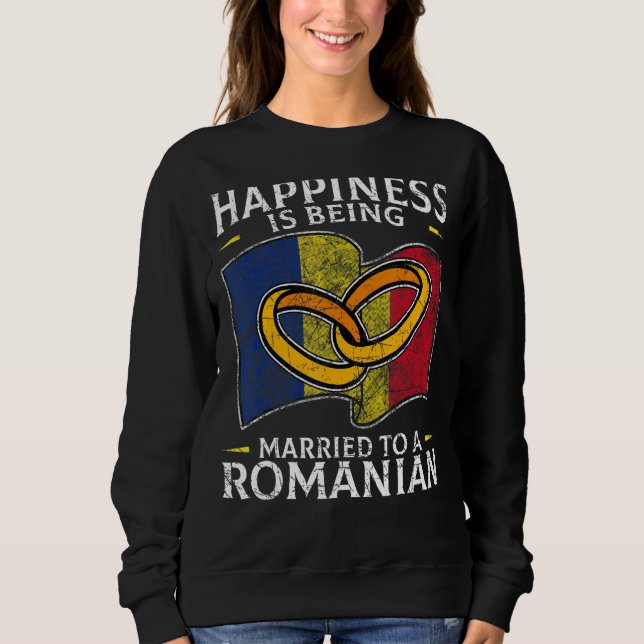 Romanian Wedding State Of Romania Roots Married Sweatshirt (Front)