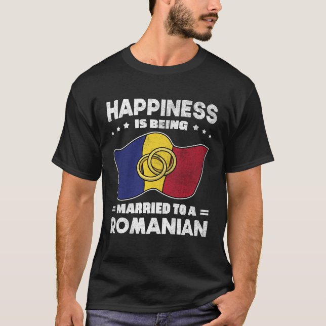 Romanian Wedding State of Romania Roots Married T-Shirt (Front)