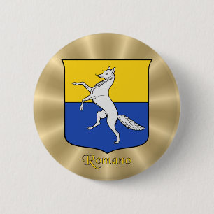 Romano Historical Shield on Golden Sunburst 2 Inch Round Button