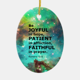 Romans 12:12 ceramic ornament