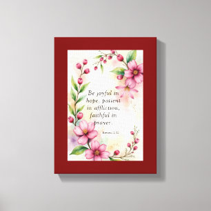 Romans 12:12 Custom Bible Verse Canvas Print