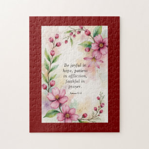 Romans 12:12 Custom Bible Verse Jigsaw Puzzle