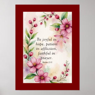 Romans 12:12 Custom Bible Verse Poster