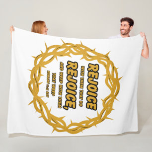 Romans 12:15 KJV Bible Scripture Verse Fleece Blanket