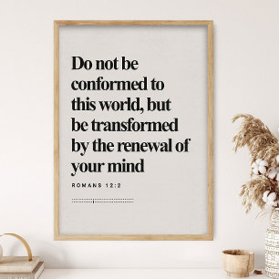 Romans 12:2, Bible Verse, Modern Bible, Scripture Poster
