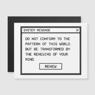 Romans 12:2 Black and White Computer Alert Window