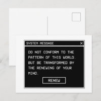 Romans 12:2 Black and White Computer Alert Window