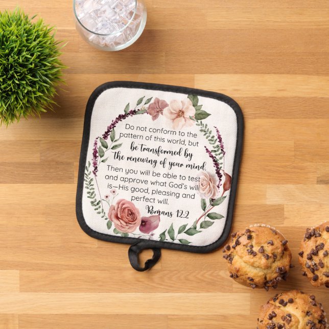 Romans 12:2 Do not conform to the pattern Floral Pot Holder (Top Down)