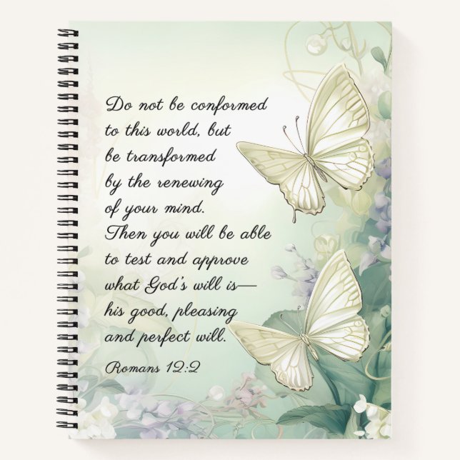 Romans 12:2 Do not Conform to this World Bible  Notebook (Front)