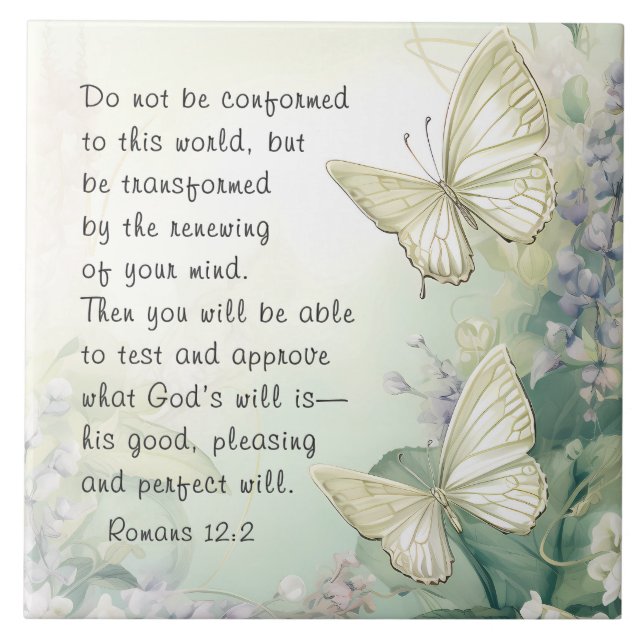 Romans 12:2 Do not Conform to this World Bible  Tile (Front)