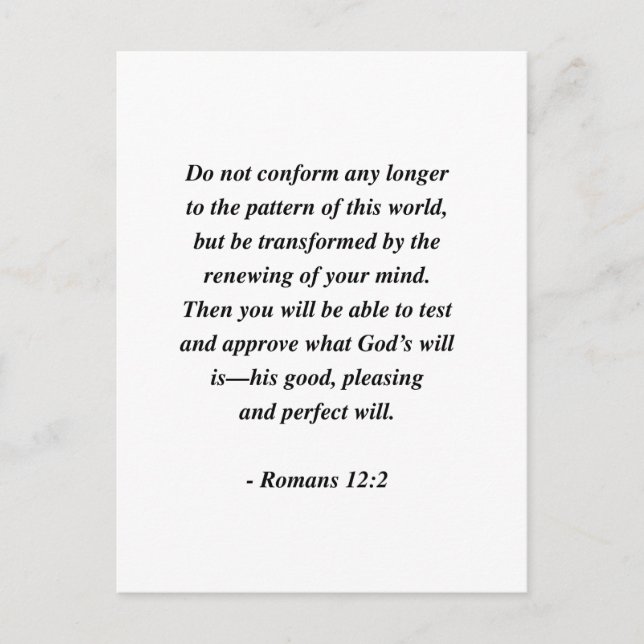 ROMANS 12:2 POSTCARD (Front)