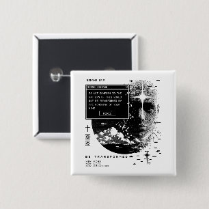 Romans 12:2 Renew Your Mind System Message Alert 2 Inch Square Button