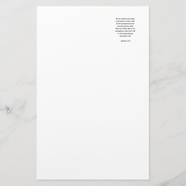 ROMANS 12:2 STATIONERY (Front)
