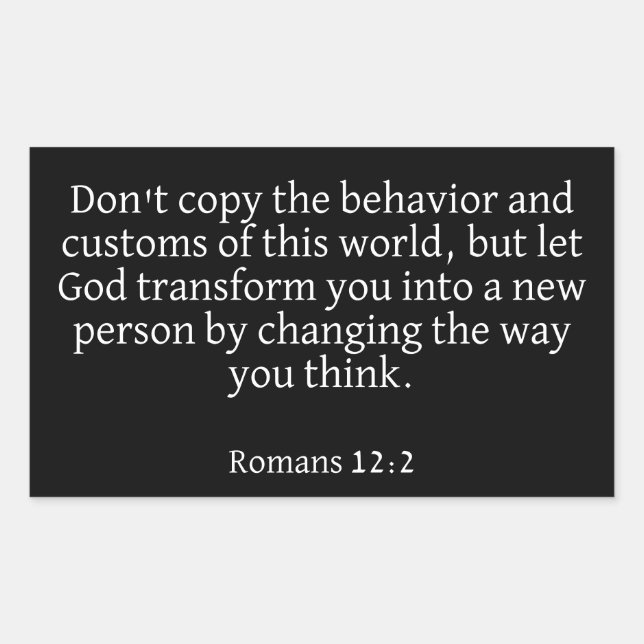 Romans 12:2 Sticker (Front)