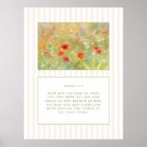 Romans 15:13 Bible Verse Cottage Poppy meadow