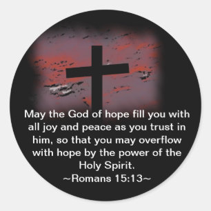 Romans 15:13 classic round sticker