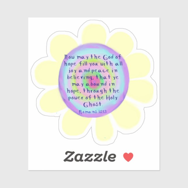 Romans 15:13 Custom-Cut Vinyl Stickers (Sheet)