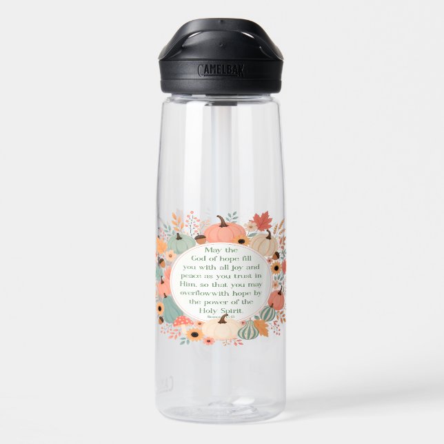 Romans 15:13 Fall  Water Bottle (Back)