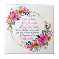 Romans 15:13 - God of Hope Bible Verse Floral