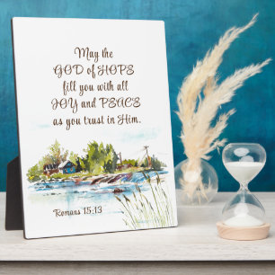 Romans 15:13 God of Hope Christian Bible Verse  Plaque