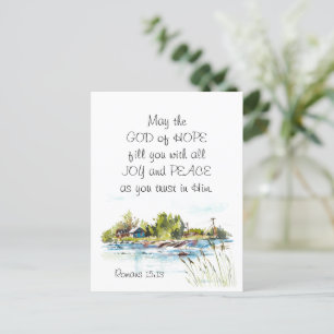 Romans 15:13 God of Hope Christian Bible Verse  Postcard