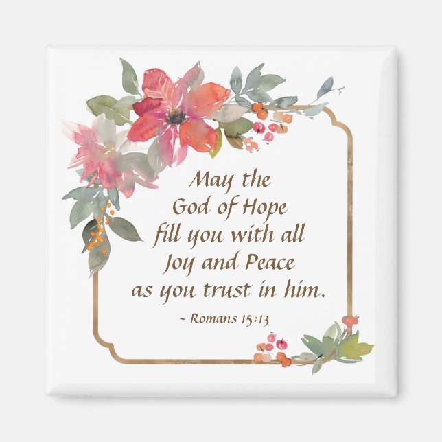Romans 15:13 God of Hope, Christmas Magnet (Front)
