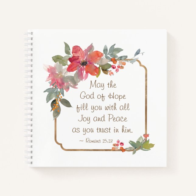 Romans 15:13 God of Hope, Christmas Notebook (Front)