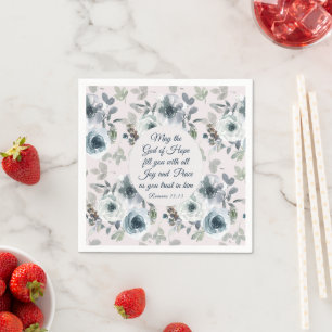 Romans 15:13 God of Hope, Floral Napkin
