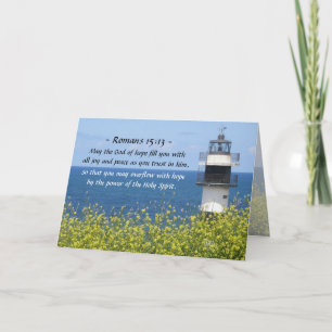 Romans 15:13 May the God of Hope, Lighthouse Card