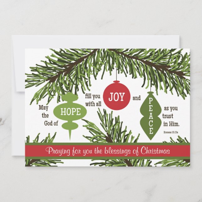 Romans 15:13 Scripture Verse Christmas Card (Front)